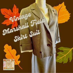 MARSHAL FIELD AND CO WOOL SKIRT AND JACKET SET